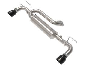 aFe Power - aFe Power Takeda 3 IN to 2-1/2 IN 304 Stainless Steel Axle-Back Exhaust w/ Black Tip Mazda 3 19-23 L4-2.5L/2.5L (t) - 49-37023-B - Image 1