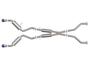 aFe Power - aFe Power Takeda 2-1/2 IN 304 Stainless Cat-Back Exhaust w/ Resonator and Blue Flame Tip Nissan 370Z 09-20 V6-3.7L - 49-36139-L - Image 2