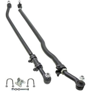 RockJock 4x4 Currectlync Steering System 07-18 Wrangler JK Bolt-On Includes 1 1/2 Inch Diameter Tie Rod/Forged Drag Link HD Steering Stabilizer Shock Mounting Kit - JK-9704