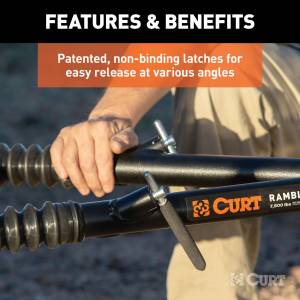 RockJock 4x4 - RockJock 4x4 Curt Rambler Steel RV Tow Bar 7500 Lbs. 2 Inch Shank) Includes Tow Bar Safety Cables Hitch Pin and Clip - RJ-70001 - Image 3