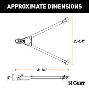 RockJock 4x4 - RockJock 4x4 Curt Tow Bar with Adjustable-Width Arms - Car Mount - 2 Inch Ball - 5000 lbs. Safety Cables and Coupler Lock Sold Separately) - RJ-19745 - Image 3