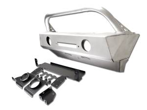 EVO Jeep Wrangler JL/Gladiator Front Alumilite Bumper. With Fog Lights Provisions, Hoop and Skid Combo - EVO-3110ALC