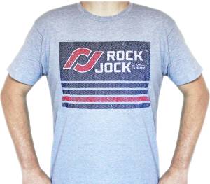 RockJock T-Shirt w/ distressed logo. Gray, small, print on the front. - 711011-S