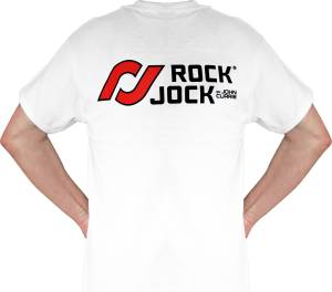 RockJock T-Shirt w/ RJ logo and horizontal stripes, on front. black, small. - 711014-S