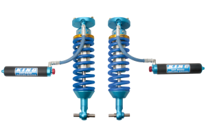 King Shocks 2019-2025 Chevrolet Silverado 1500 and GMC Sierra 1500 Front 3 in Diameter Remote Reservoir Internal Bypass Adjustable Performance Coil Over Shock Kit Pair 33700-132A
