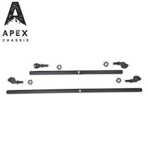 Apex Driveshaft HD 1 Ton Tie Rod & Drag Link Assembly, Black Aluminum, No-Flip - KIT150-NoFlip