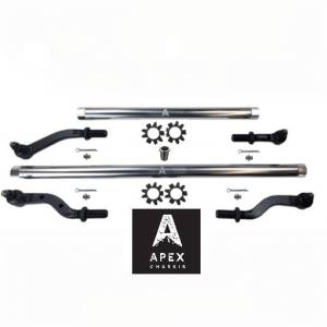 Apex Chassis Steering & Suspension Parts | 1350 Offroad - Apex Driveshaft HD Polished Aluminum Tie Rod & Drag Link Axle Swap Kit Currie 70-in Jeep JK 2.5T, Flip - KIT601F-C70 - Image 1