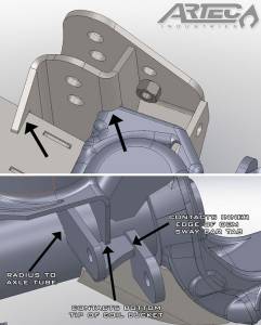 Artec Industries Jeep Axle Trusses & Fabrication Parts | 1350 Of - Artec JK HD Raised Tracbar Bracket - JK4406 - Image 3