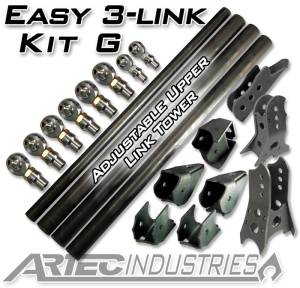 Artec Industries Jeep Axle Trusses & Fabrication Parts | 1350 Of - Artec Easy 3 Link Kit G Adjustable Upper link No Tubing Outside Frame Centered Front Driver Rear Passenger - LK0130 - Image 1