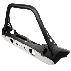 Artec Industries Jeep Axle Trusses & Fabrication Parts | 1350 Of - Artec Powdercoat Nighthawk Mid-tube Stinger Front Bumper with Aluminum Skid for JK, JL, & JT - Black Powdercoat - JJ8045 - Image 1