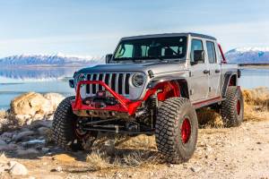 Artec Industries Jeep Axle Trusses & Fabrication Parts | 1350 Of - Artec Powdercoat Nighthawk Mid-tube Stinger Front Bumper with Aluminum Skid for JK, JL, & JT - Black Powdercoat - JJ8045 - Image 14