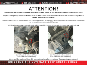 Clayton Off Road Suspension & Lift Kits | 1350 Offroad - Clayton Jeep Front Track Bar Bracket Brace 2018+ JL/JT - COR-4509120 - Image 5