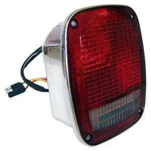 Crown Automotive Jeep Replacement Parts | 1350 Offroad - Crown Tail Light Assembly, Left, Chrome, with Side Marker - 5758255C - Image 1