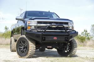 Fab Fours Bumpers & Off-Road Armor | 1350 Offroad - Fab Fours Black Steel Front Ranch Bumper, Black Powder Coat, with Pre-Runner Grill Guard - CH08-S2062-1 - Image 2