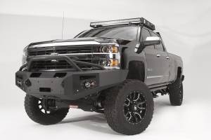 Fab Fours Bumpers & Off-Road Armor | 1350 Offroad - Fab Fours Premium Winch Front Bumper, Bare Steel, with Pre-Runner Grill Guard, with Sensors - CH14-C3052-B - Image 1