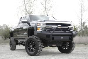 Fab Fours Bumpers & Off-Road Armor | 1350 Offroad - Fab Fours Elite Front Ranch Bumper, Black Powder Coat, with Pre-Runner Grill Guard & Tow Hooks - CH14-Q3062-1 - Image 1