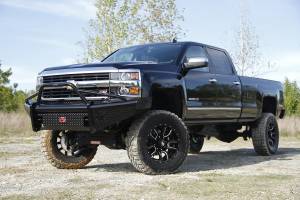 Fab Fours Bumpers & Off-Road Armor | 1350 Offroad - Fab Fours Black Steel Front Ranch Bumper, Black Powder Coat, with Pre-Runner Grill Guard & Tow Hooks - CH14-S3062-1 - Image 4