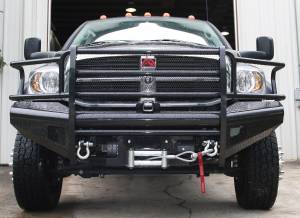 Fab Fours Bumpers & Off-Road Armor | 1350 Offroad - Fab Fours Black Steel Front Ranch Bumper, Black Powder Coat, with Full Grill Guard - DR03-S1060-1 - Image 1