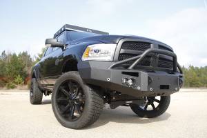 Fab Fours Bumpers & Off-Road Armor | 1350 Offroad - Fab Fours Premium Winch Front Bumper, Black Powder Coat, with Pre-Runner Grill Guard, with Sensors - DR13-F2952-1 - Image 1