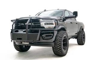 Fab Fours Bumpers & Off-Road Armor | 1350 Offroad - Fab Fours Winch Mount, Full Grill Guard, 2 Stage Matte Black Powder Coated - DR19-N4470-1 - Image 1