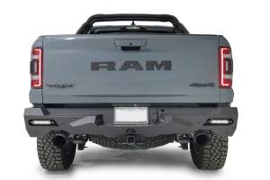 Fab Fours Bumpers & Off-Road Armor | 1350 Offroad - Fab Fours Vengeance Rear Bumper, Receiver Hitch, Wiring Locations, 2 Stage Matte Black Powder Coat - DX21-E4551-1 - Image 1