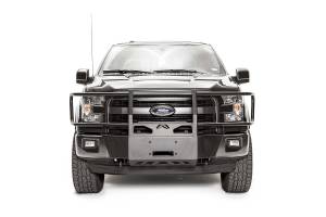Fab Fours Bumpers & Off-Road Armor | 1350 Offroad - Fab Fours Winch Mount, Black Powder Coat, with Full Grill Guard - FF15-N3270-1 - Image 1