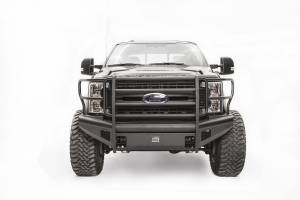 Fab Fours Elite Front Ranch Bumper, Black Powder Coat, with Full Grill Guard & Tow Hooks - FS17-Q4160-1