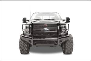 Fab Fours Black Steel Front Ranch Bumper, Black Powder Coat, with Full Guard, with Tow Hooks - FS17-S4160-1