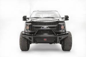 Fab Fours Black Steel Front Ranch Bumper, Black Powder Coat, with Pre-Runner Guard, with Tow Hook - FS17-S4162-1