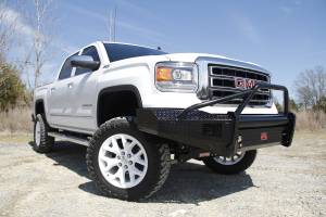 Fab Fours Bumpers & Off-Road Armor | 1350 Offroad - Fab Fours Black Steel Front Ranch Bumper, Black Powder Coat, with Pre-Runner Grill Guard - GM07-K2162-1 - Image 2
