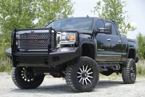 Fab Fours Bumpers & Off-Road Armor | 1350 Offroad - Fab Fours Black Steel Front Ranch Bumper, Black Powder Coat, with Full Grill Guard - GM08-S2160-1 - Image 3