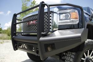 Fab Fours Bumpers & Off-Road Armor | 1350 Offroad - Fab Fours Elite Front Ranch Bumper, Black Powder Coat, with Full Grill Guard & Tow Hooks - GM14-Q3160-1 - Image 4