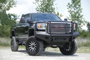 Fab Fours Bumpers & Off-Road Armor | 1350 Offroad - Fab Fours Elite Front Ranch Bumper, Black Powder Coat, with Full Grill Guard & Tow Hooks - GM14-Q3160-1 - Image 5