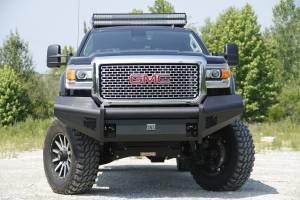 Fab Fours Bumpers & Off-Road Armor | 1350 Offroad - Fab Fours Elite Front Ranch Bumper, Black Powder Coat, without Grill Guard, with Tow Hooks - GM14-Q3161-1 - Image 3