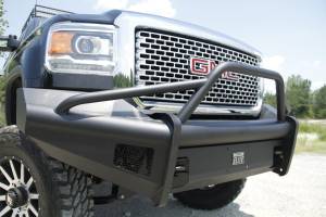 Fab Fours Bumpers & Off-Road Armor | 1350 Offroad - Fab Fours Elite Front Ranch Bumper, Black Powder Coat, with Pre-Runner Grill Guard & Tow Hooks - GM14-Q3162-1 - Image 3