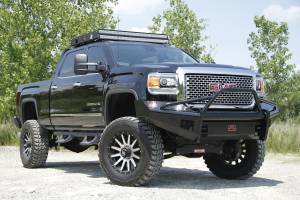 Fab Fours Bumpers & Off-Road Armor | 1350 Offroad - Fab Fours Black Steel Front Ranch Bumper, Black Powder Coat, with Pre-Runner Grill Guard & Tow Hooks - GM14-S3162-1 - Image 4
