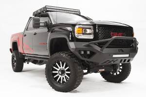 Fab Fours Bumpers & Off-Road Armor | 1350 Offroad - Fab Fours Vengeance Front Bumper, Black Powder Coat, Sensor Bumper, Pre-Runner Guard - GM15-V3152-1 - Image 1
