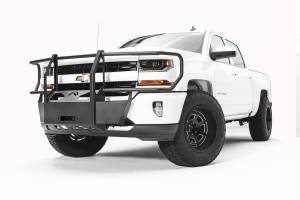 Fab Fours Bumpers & Off-Road Armor | 1350 Offroad - Fab Fours Winch Mount, Black Powder Coat, with Full Grill Guard - GM16-N3370-1 - Image 2