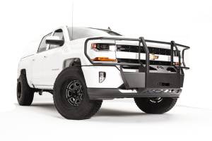 Fab Fours Bumpers & Off-Road Armor | 1350 Offroad - Fab Fours Winch Mount, Black Powder Coat, with Full Grill Guard - GM16-N3370-1 - Image 1