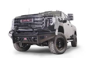 Fab Fours Bumpers & Off-Road Armor | 1350 Offroad - Fab Fours Black Steel Front Bumper, with Pre-Runner Guard, with Sensor - GM24-S6262-1 - Image 1