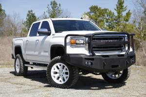 Fab Fours Bumpers & Off-Road Armor | 1350 Offroad - Fab Fours Premium Winch Front Bumper, Black Powder Coat, with Full Grill Guard, D-Ring Mounts - GS14-H3150-1 - Image 2