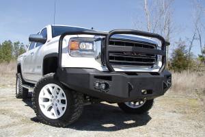 Fab Fours Bumpers & Off-Road Armor | 1350 Offroad - Fab Fours Premium Winch Front Bumper, Black Powder Coat, with Full Grill Guard, D-Ring Mounts - GS14-H3150-1 - Image 1