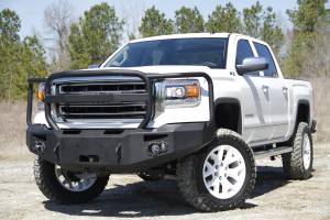 Fab Fours Bumpers & Off-Road Armor | 1350 Offroad - Fab Fours Premium Winch Front Bumper, Bare Steel, with Full Grill Guard, D-Ring Mounts - GS14-H3150-B - Image 3