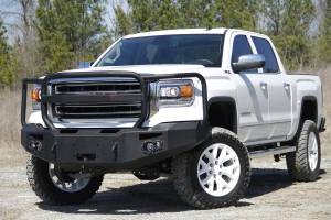 Fab Fours Bumpers & Off-Road Armor | 1350 Offroad - Fab Fours Premium Winch Front Bumper, Bare Steel, with Full Grill Guard, D-Ring Mounts - GS14-H3150-B - Image 5
