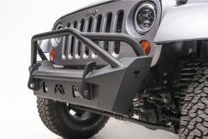 Fab Fours Bumpers & Off-Road Armor | 1350 Offroad - Fab Fours Stubby Bumper, with Pre-Runner Guard, Bare Steel - JK07-B1952-B - Image 4