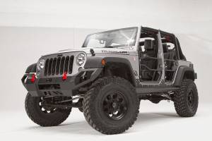 Fab Fours Bumpers & Off-Road Armor | 1350 Offroad - Fab Fours Vengeance Front Bumper, Black Powder Coat, No Guard - JK07-D1851-1 - Image 2