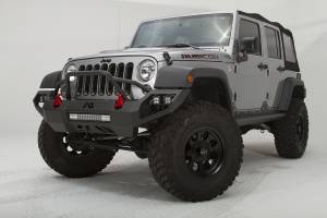 Fab Fours Bumpers & Off-Road Armor | 1350 Offroad - Fab Fours Vengeance Front Bumper, Bare Steel, Pre-Runner Guard - JK07-D1852-B - Image 1