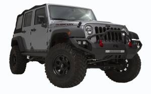 Fab Fours Bumpers & Off-Road Armor | 1350 Offroad - Fab Fours Vengeance Front Bumper, Black Powder Coat, Pre-Runner Guard - JK07-D1852-1 - Image 4