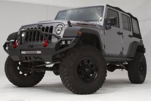 Fab Fours Bumpers & Off-Road Armor | 1350 Offroad - Fab Fours Vengeance Front Bumper, Bare Steel, Pre-Runner Guard - JK07-D1852-B - Image 3