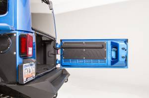 Fab Fours Bumpers & Off-Road Armor | 1350 Offroad - Fab Fours Door Plate, Rear, Matte Black Powder Coat - JK2000-1 - Image 1